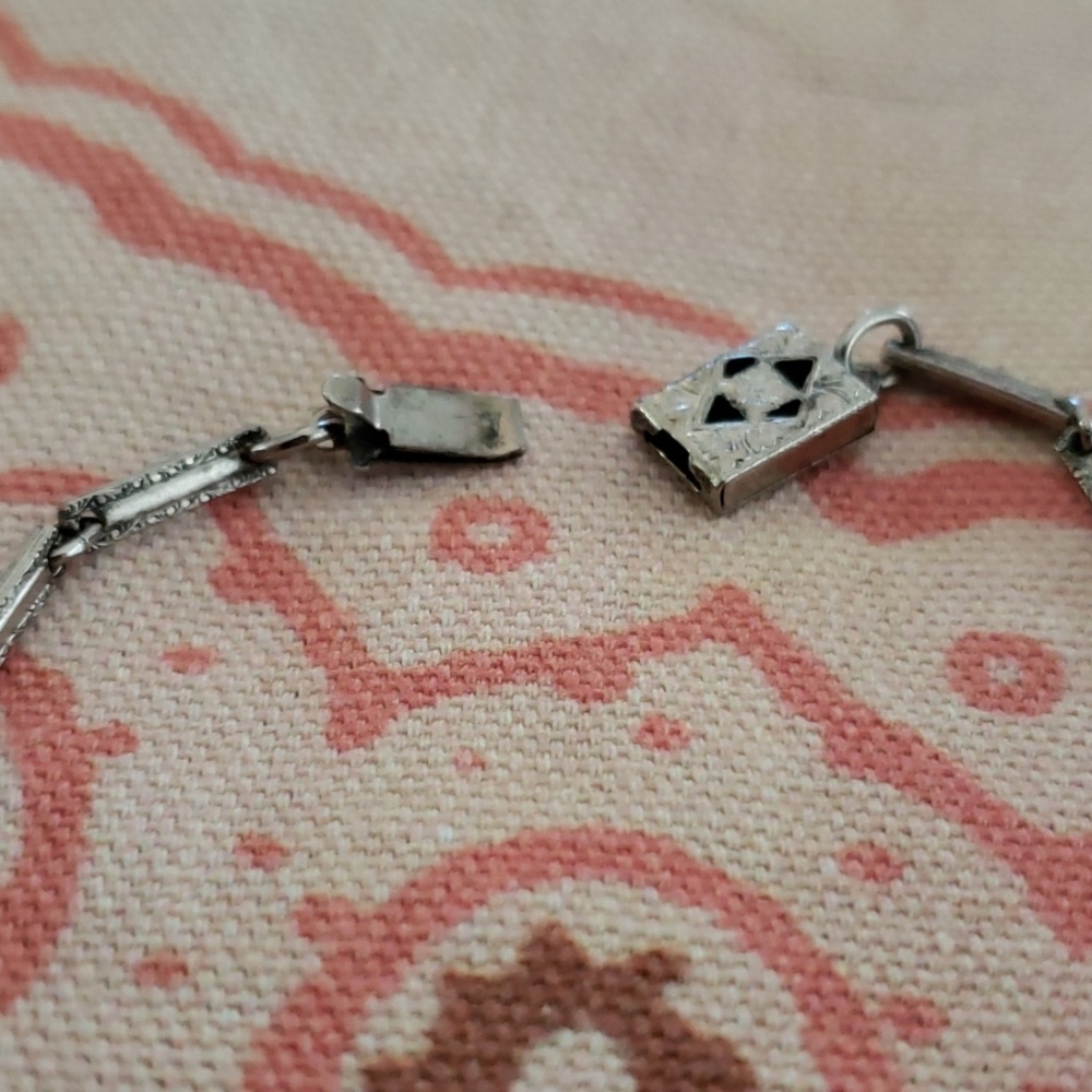 Vintage Blue Stone Choker/ Rhinestone Chocker - Picture 7 of 11
